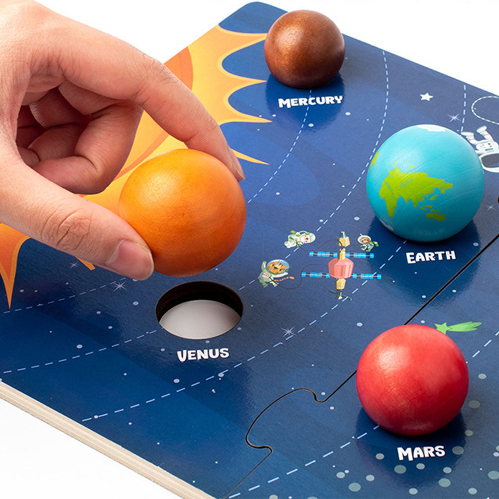 Kids Education System - 1Set Wooden Solar System Puzzle Planets