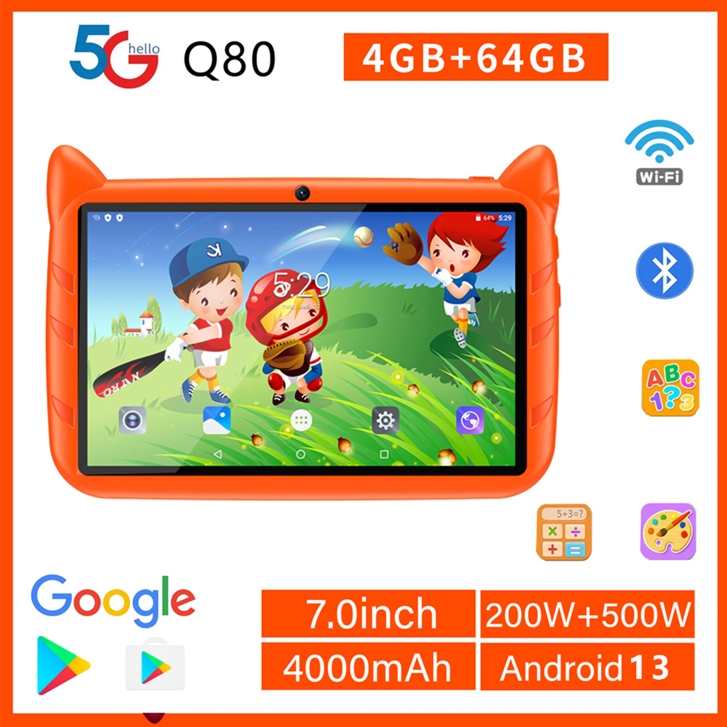 New 5G WiFi Kids Tablet 7 Inch - огляд і ціна Kids Educational Games Learn English