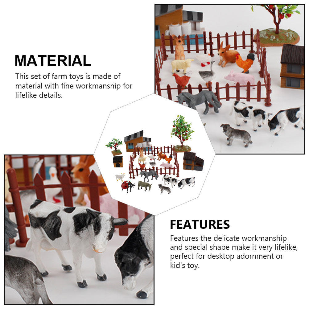 1Set Mini Farm Animal Set Real - огляд і ціна Kid Education